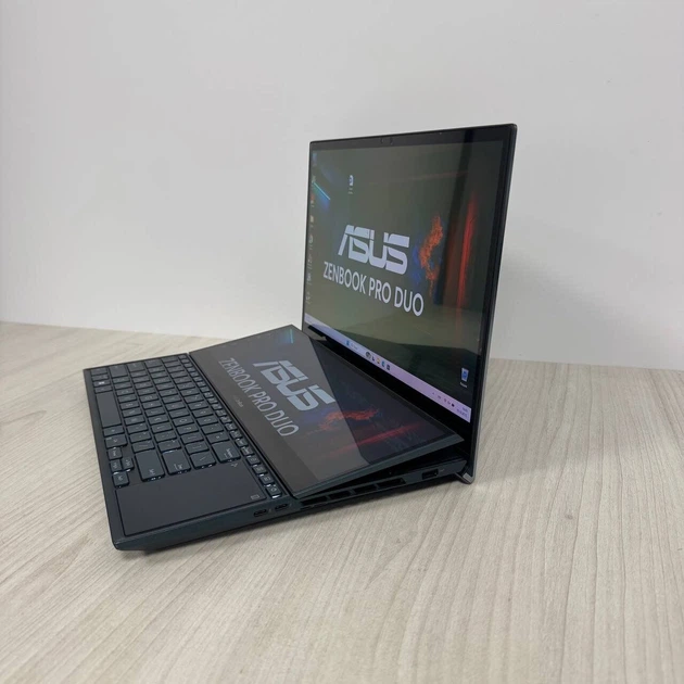 Ігровий ноутбук Б-класу Asus ZenBook Pro Duo UX582ZS / 15,6" (3840x2160) OLED / Intel Core i7-11800H (8 (16) ядер по 1.9 - 4.6 GHz) / 32 GB DDR4 / 1000 GB SSD NVMe / nVidia GeForce RTX 3080, 8 GB GDDR6, 256-bit / WebCam б/в - Фото 5 Ігровий ноутбук Б-класу Asus ZenBook Pro Duo UX582ZS / 15,6" (3840x2160) OLED / Intel Core i7-11800H (8 (16) ядер по 1.9 - 4.6 GHz) / 32 GB DDR4 / 1000 GB SSD NVMe / nVidia GeForce RTX 3080, 8 GB GDDR6, 256-bit / WebCam б/в - зображення 5