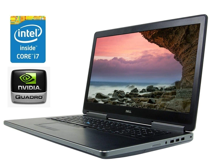 Мобильная рабочая станция Dell Precision 7710 / 17.3" (1920x1080) IPS / Intel Core i7-6820HQ (4 (8) ядра по 2.7 - 3.6 GHz) / 32 GB DDR4 / 512 GB SSD M.2 + 500 GB HDD / nVidia Quadro M3000M, 4 GB GDDR5, 256-bit / WebCam б/у - Фото 1 Мобильная рабочая станция Dell Precision 7710 / 17.3" (1920x1080) IPS / Intel Core i7-6820HQ (4 (8) ядра по 2.7 - 3.6 GHz) / 32 GB DDR4 / 512 GB SSD M.2 + 500 GB HDD / nVidia Quadro M3000M, 4 GB GDDR5, 256-bit / WebCam б/у - изображение 1