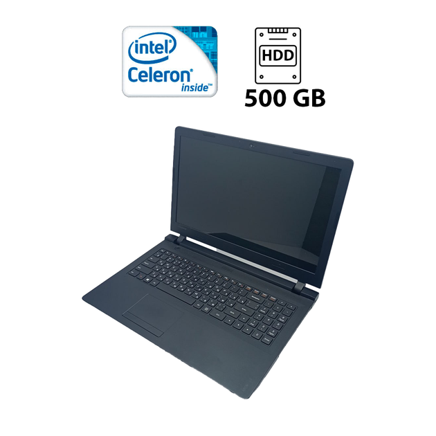 Ноутбук Lenovo IdeaPad 100-15 / 15.6" (1366x768) TN / Intel Celeron N2840 (2 ядра по 2.16 - 2.58 GHz) / 4 GB DDR3 / 500 GB HDD / Intel HD Graphics / WebCam б/у - Фото 1 Ноутбук Lenovo IdeaPad 100-15 / 15.6" (1366x768) TN / Intel Celeron N2840 (2 ядра по 2.16 - 2.58 GHz) / 4 GB DDR3 / 500 GB HDD / Intel HD Graphics / WebCam б/у - изображение 1