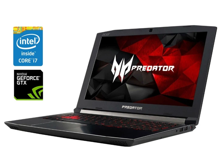Ігровий ноутбук Acer Predator Helios 300 PH317-52 / 17.3" (1920x1080) IPS / Intel Core i7-8750H (6 (12) ядер по 2.2 - 4.1 GHz) / 16 GB DDR4 / 256 GB SSD M.2 + 1000 GB HDD / nVidia GeForce GTX 1050 Ti, 4 GB GDDR5, 128-bit / WebCam б/в - Фото 1 Ігровий ноутбук Acer Predator Helios 300 PH317-52 / 17.3" (1920x1080) IPS / Intel Core i7-8750H (6 (12) ядер по 2.2 - 4.1 GHz) / 16 GB DDR4 / 256 GB SSD M.2 + 1000 GB HDD / nVidia GeForce GTX 1050 Ti, 4 GB GDDR5, 128-bit / WebCam б/в - зображення 1
