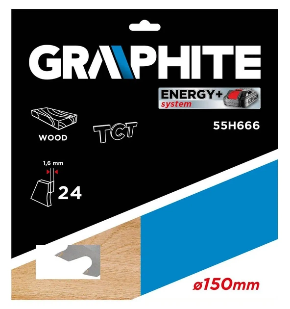 Диск пильний Graphite по дереву, 150х10мм, 1.6мм, 24 зубів (00134124) - изображение 6