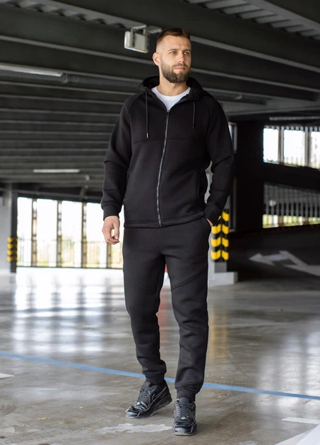 Мужской спортивный костюм на молнии MonsterBrand утепленный XXL (54) черный - Фото 2 Мужской спортивный костюм на молнии MonsterBrand утепленный XXL (54) черный - изображение 2