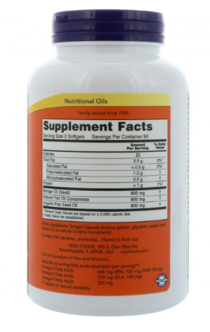 Супер Омега 3-6-9 рыбий жир Нау Фудс / Now Foods Super Омега 3-6-9 1200 мг 180 softgels - изображение 4