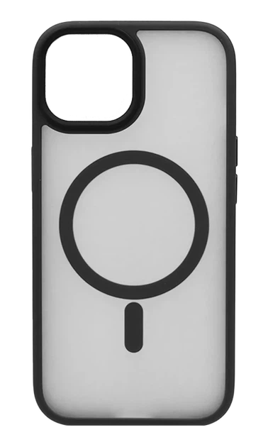 Чохол-накладка Shadow Matt Metal Buttons Magsafe для iPhone 15 Black - Фото 1 Чохол-накладка Shadow Matt Metal Buttons Magsafe для iPhone 15 Black - изображение 1
