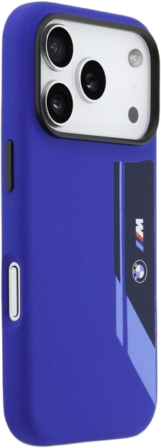Панель BMW M Silicon Vertical Logo MagSafe для Apple iPhone 17 Pro Navy (BMHMP17L25SDBSV) - зображення 4