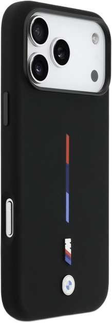 Панель BMW M Silicon Tricolor Line MagSafe для Apple iPhone 17 Pro Black (BMHMP17L25SITMIK) - зображення 4