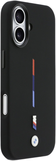 Панель BMW M Silicon Tricolor Line MagSafe для Apple iPhone 17 Black (BMHMP17S25SITMIK) - зображення 4