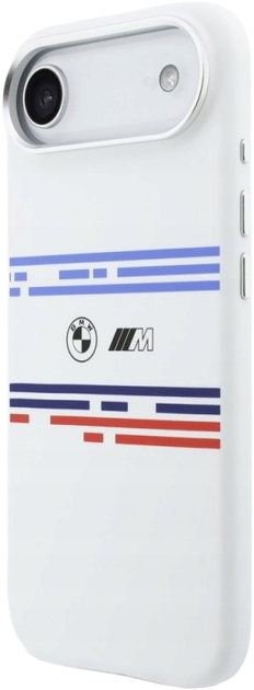 Панель BMW M Silicon Horizontal Line MagSafe для Apple iPhone 17 Air White (BMHMP17M25SHOTSH) - зображення 3