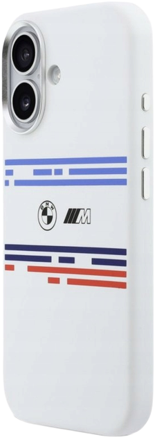 Панель BMW M Silicon Horizontal Line MagSafe для Apple iPhone 17 White (BMHMP17S25SHOTSH) - зображення 3