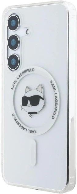 Панель Karl Lagerfeld Button Choupette Head Printed Logo MagSafe для Samsung Galaxy S25 White (3666339449896) - зображення 2