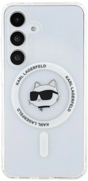 Панель Karl Lagerfeld Button Choupette Head Printed Logo MagSafe для Samsung Galaxy S25 Plus White (3666339449902) - зображення 3