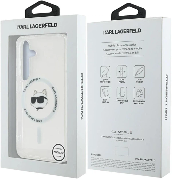 Панель Karl Lagerfeld Button Choupette Head Printed Logo MagSafe для Samsung Galaxy S25 Plus White (3666339449902) - зображення 8