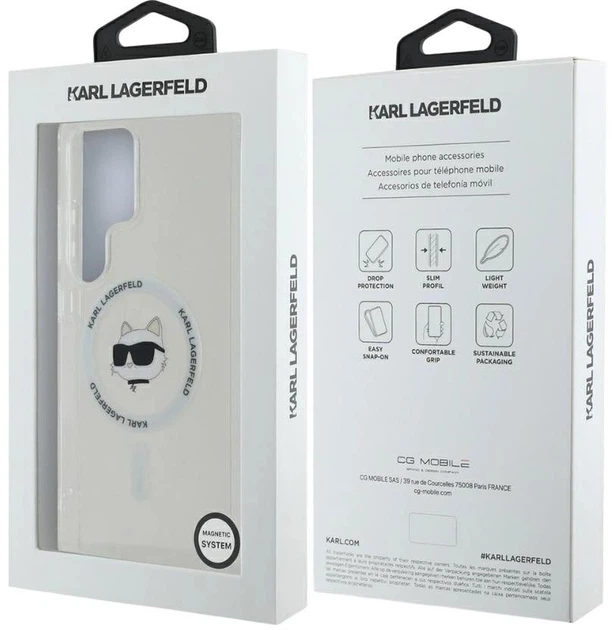 Панель Karl Lagerfeld Button Choupette Head Printed Logo MagSafe для Samsung Galaxy S25 Ultra White (3666339449919) - зображення 8