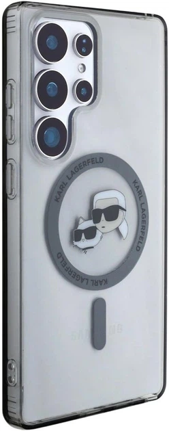 Панель Karl Lagerfeld Button Karl & Choupette Heads Printed Logo MagSafe для Samsung Galaxy S25 Ultra Black (3666339449971) - зображення 4