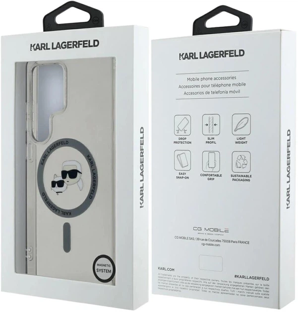 Панель Karl Lagerfeld Button Karl & Choupette Heads Printed Logo MagSafe для Samsung Galaxy S25 Ultra Black (3666339449971) - зображення 8