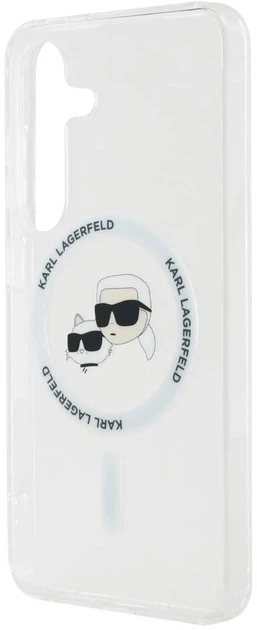 Панель Karl Lagerfeld Button Karl & Choupette Heads Printed Logo MagSafe для Samsung Galaxy S25 Plus White (3666339449995) - зображення 5