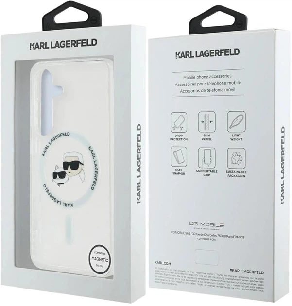 Панель Karl Lagerfeld Button Karl & Choupette Heads Printed Logo MagSafe для Samsung Galaxy S25 Plus White (3666339449995) - зображення 8