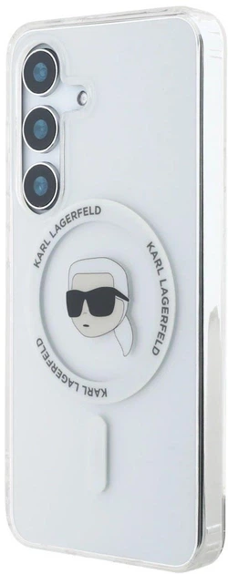 Панель Karl Lagerfeld  Button Karl Head Printed Logo MagSafe для Samsung Galaxy S25 White (3666339450014) - зображення 2
