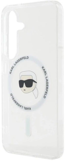 Панель Karl Lagerfeld  Button Karl Head Printed Logo MagSafe для Samsung Galaxy S25 White (3666339450014) - зображення 5