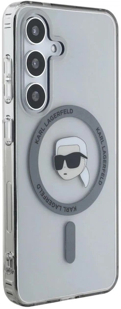 Панель Karl Lagerfeld  Button Karl Head Printed Logo MagSafe для Samsung Galaxy S25 Black (3666339450038) - зображення 4