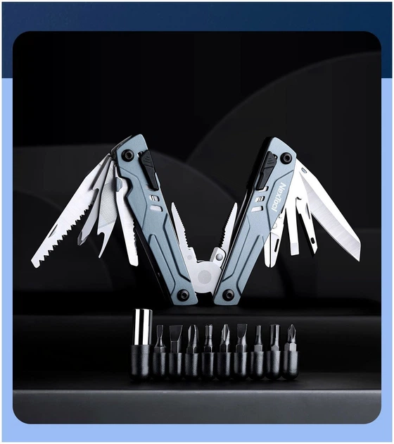 Мультитул NexTool NE20223 Sailor Pro 14 в 1 Металл Противоударный Голубой - изображение 3