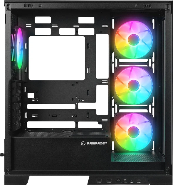 Obudowa Rampage Hydra V2 ARGB Black (HYDRAV2-BLACK) - obraz 7
