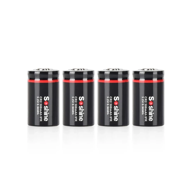 Акумулятор Soshine Li-Fe CR2 3.2V 300mAh +захист (заряд 3,6В) - Фото 2 Акумулятор Soshine Li-Fe CR2 3.2V 300mAh +захист (заряд 3,6В) - зображення 2