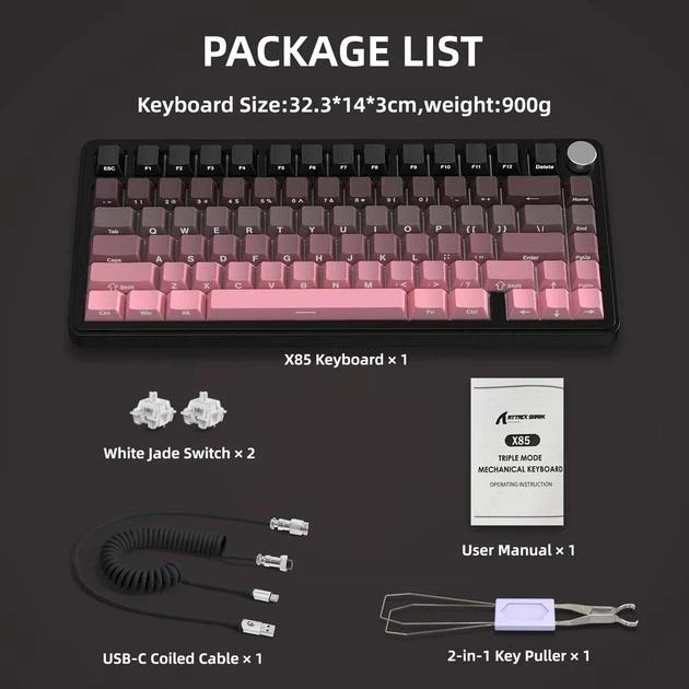 Ігрова механічна клавіатура ATTACK SHARK X85 Gradient - зображення 8