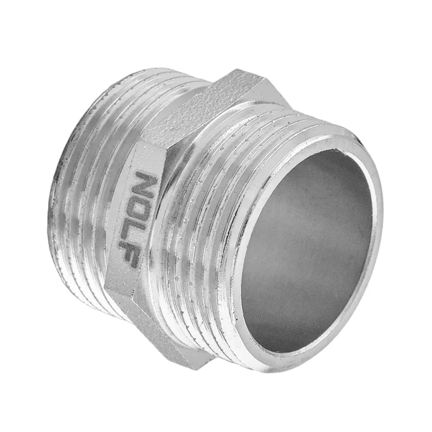 Ніпель Nolf NFC.N06-N-1/2'' нікельований (NF3078) - Фото 1 Ніпель Nolf NFC.N06-N-1/2'' нікельований (NF3078) - зображення 1