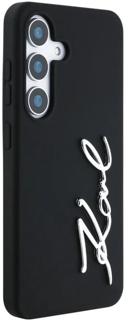 Etui Karl Lagerfeld Silicone Metal Signature Logo do Samsung Galaxy S25 Black (3666339450076) - obraz 4
