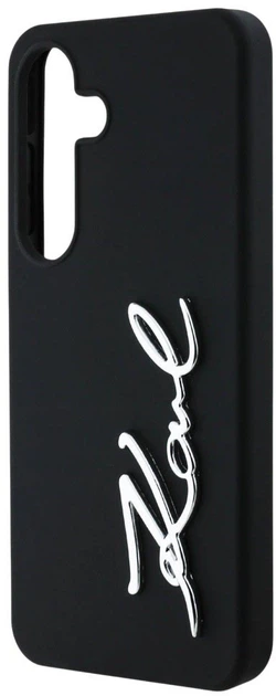Etui Karl Lagerfeld Silicone Metal Signature Logo do Samsung Galaxy S25 Black (3666339450076) - obraz 5