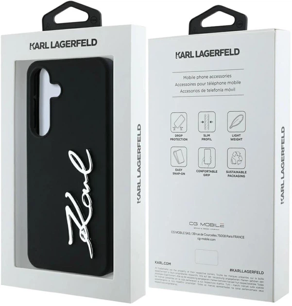 Etui Karl Lagerfeld Silicone Metal Signature Logo do Samsung Galaxy S25 Black (3666339450076) - obraz 8