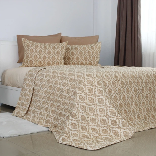 Покривало плед ТЕП ELEGANT COTTON Beige Fantasy 220×240 см євро, бавовна, стьобане, м’яке, Oeko-Tex 100 г/м² (4-04578_32780) - зображення 2