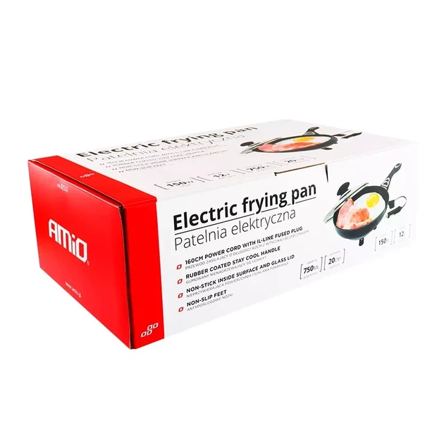 Сковорода електрична для автомобіля AMiO 20см х 4см 150W 12V (02532) - зображення 4