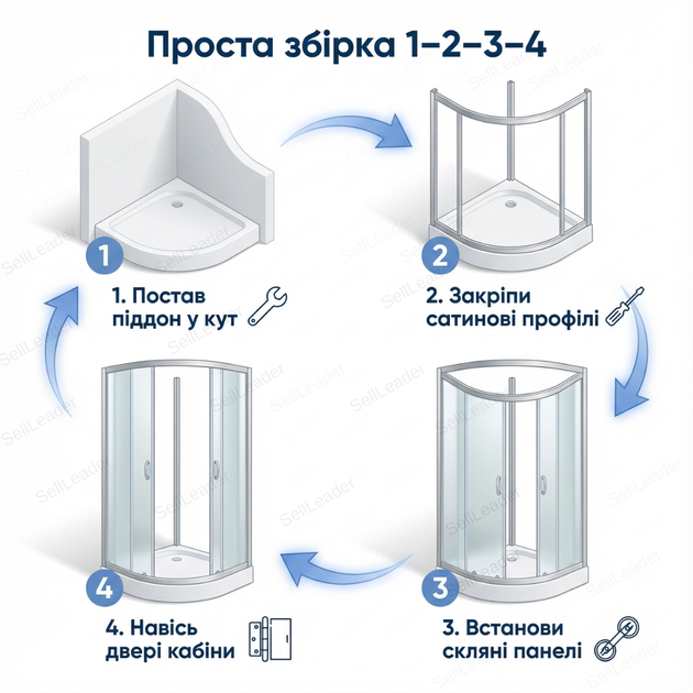 Душевая кабина Vivia 90х90x191 см угловой душевой бокс раздвижные двери низкий поддон угловой матовое стекло - изображение 8