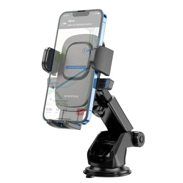 Автомобільний тримач для телефону Borofone BH60 Dainty center console car holder Black - зображення 2