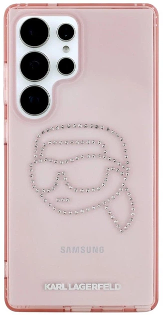 Etui Karl Lagerfeld Rhinestones Karl Head Logo do Samsung Galaxy S25 Ultra Pink (3666339450120) - obraz 3