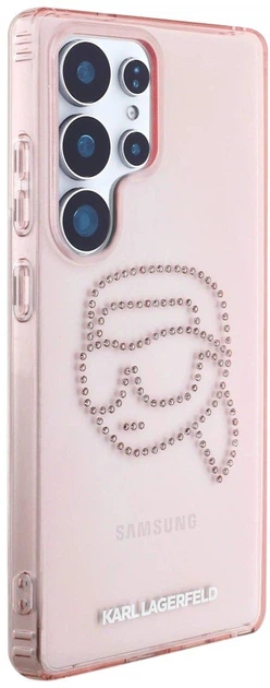 Etui Karl Lagerfeld Rhinestones Karl Head Logo do Samsung Galaxy S25 Ultra Pink (3666339450120) - obraz 4