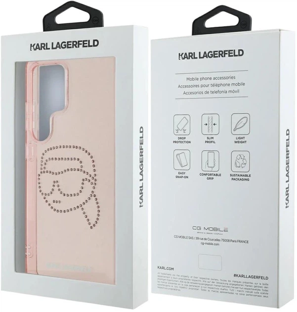 Etui Karl Lagerfeld Rhinestones Karl Head Logo do Samsung Galaxy S25 Ultra Pink (3666339450120) - obraz 8
