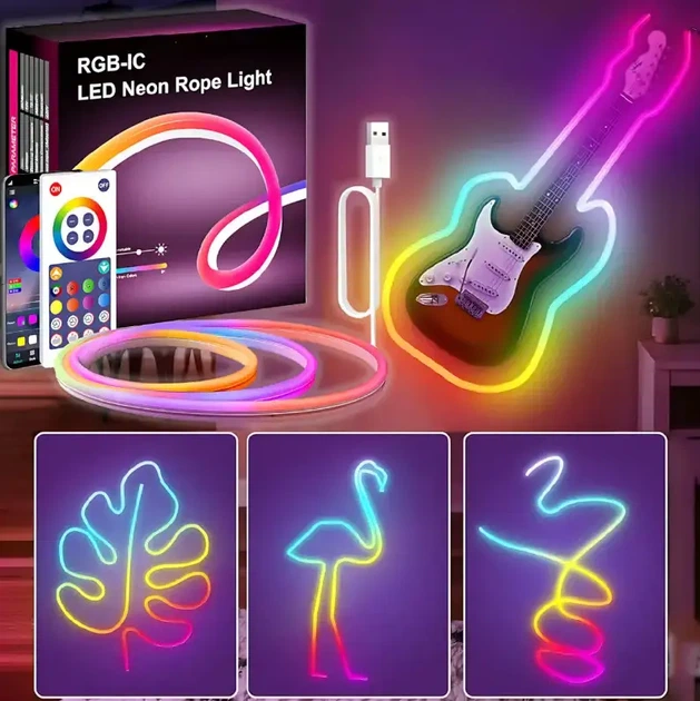 Світлодіодна Led стрічка RGB з пультом керування 5м лед стрічка SFK-11 підсвічування в кімнату від USB - зображення 9