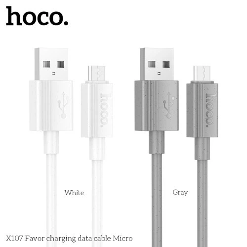 Кабель HOCO X107 Favor charging data cable Micro 3A/1m білий - Фото 5 Кабель HOCO X107 Favor charging data cable Micro 3A/1m білий - изображение 5