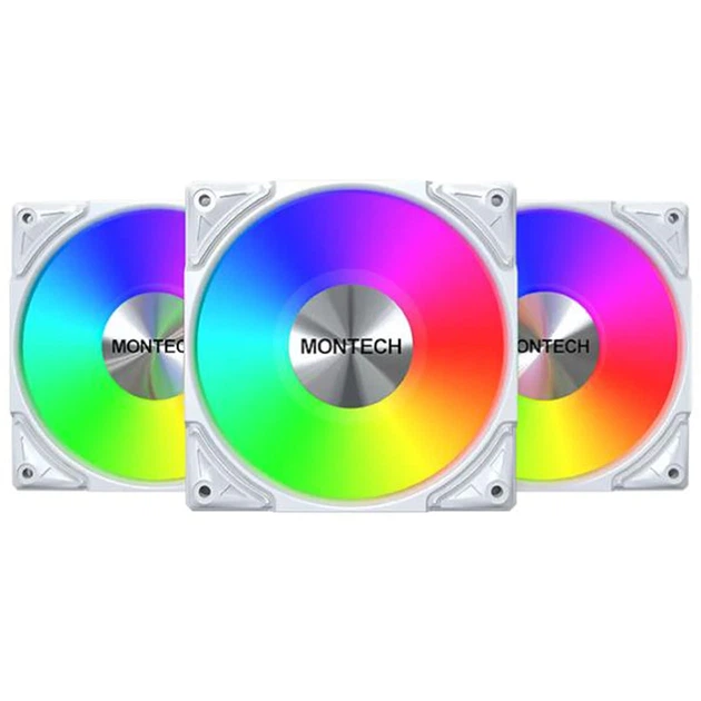 Набір із трьох вентиляторів Montech METAL PRO 12 ARGB 120MM 3 PACK (W) - зображення 4