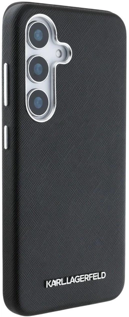 Etui Karl Lagerfeld Saffiano Full Wrapped Elongated Metal Logo MagSafe do Samsung Galaxy S25 Plus Black (3666339450243) - obraz 4