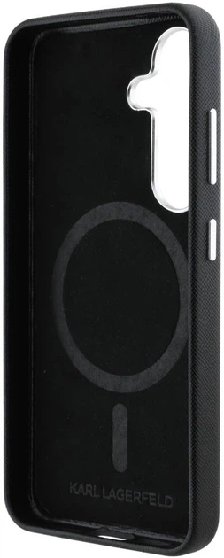 Etui Karl Lagerfeld Saffiano Full Wrapped Elongated Metal Logo MagSafe do Samsung Galaxy S25 Plus Black (3666339450243) - obraz 6