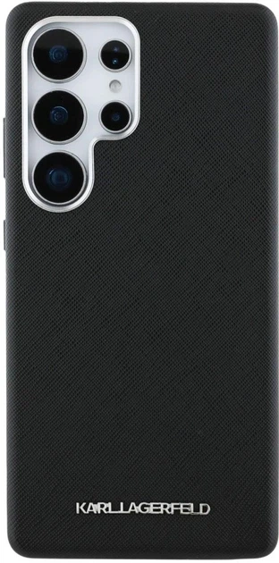 Etui Karl Lagerfeld Saffiano Full Wrapped Elongated Metal Logo MagSafe do Samsung Galaxy S25 Ultra Black (3666339450250) - obraz 3