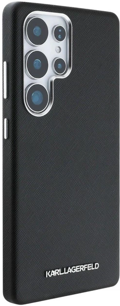 Etui Karl Lagerfeld Saffiano Full Wrapped Elongated Metal Logo MagSafe do Samsung Galaxy S25 Ultra Black (3666339450250) - obraz 4