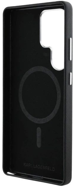 Etui Karl Lagerfeld Saffiano Full Wrapped Elongated Metal Logo MagSafe do Samsung Galaxy S25 Ultra Black (3666339450250) - obraz 6