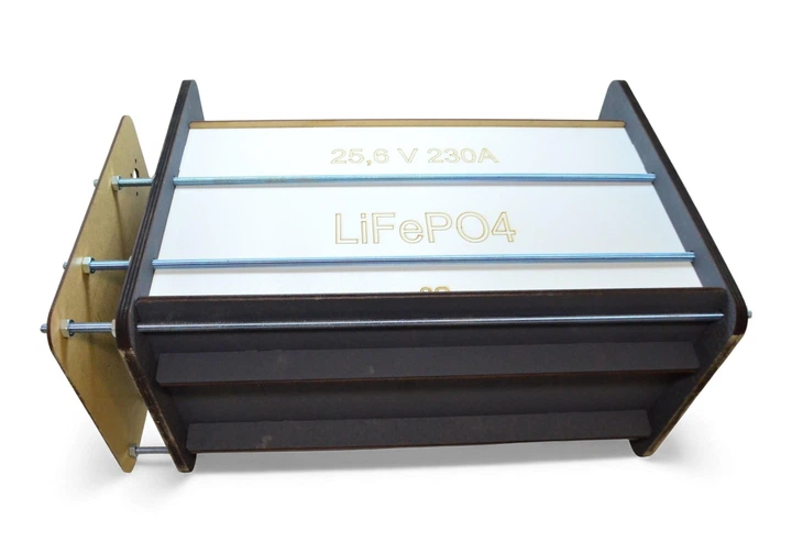 Корпус Економ для LiFePO4 - 230х8s EVE (230Ah 230Ач на 8 комірок) Бокс Акумуляторів (Розбір) Дерев'яний Ящик Коробка для Елементів Батарей - зображення 7
