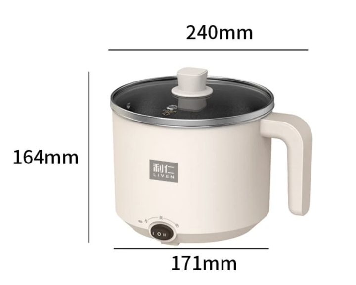 Кастрюля Электрическая LIVEN Multi functional Small Hot Pot Electric Cooking Pot 1.8L - изображение 3
