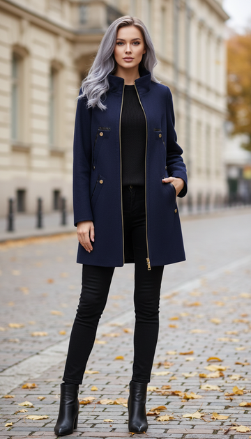 Пальто VOLANGE 42 Синій (DS-1458-Navy-blue) - зображення 2